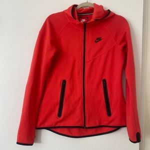 NIKE Women’s Tech ❤️‍🔥🖤❤️‍🔥 hooded zip up hoodie jacket red sweatshirt zipper